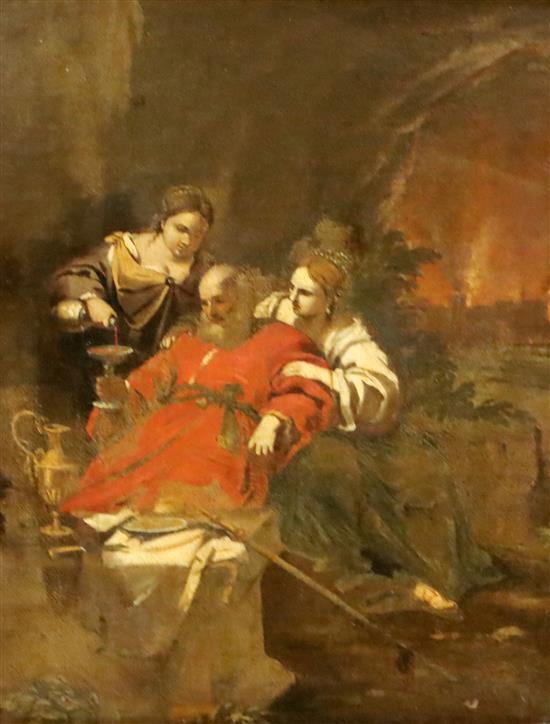 18th century Flemish School Biblical scene 16.5 x 13.75in.